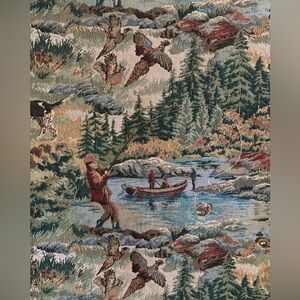 Vintage Kravet Fishing Tapestry Fabric
